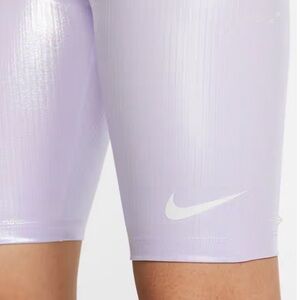 Nike Iridescent Purple Bike Shorts Women’s M | Metallic Holographic Biker Shorts